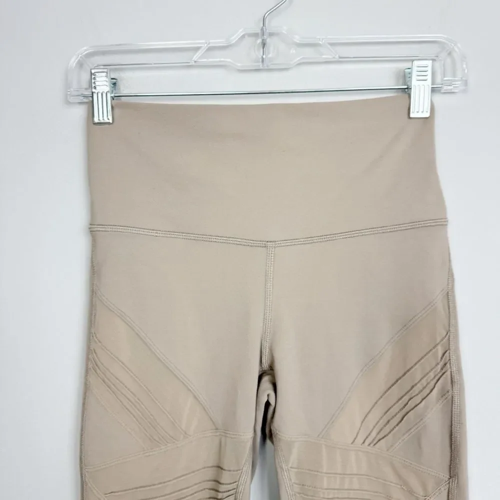 ALO YOGA | Tan Moto High Rise Full Length Leggings Women’s Size Small